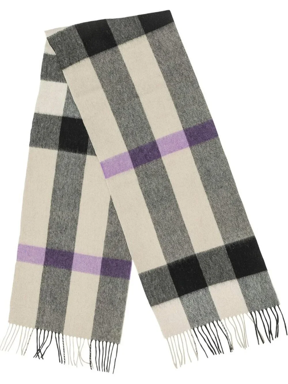 Women's Sepia Wide Plaid Virgin Wool Warm Soft Luxurious Imported Scarf
